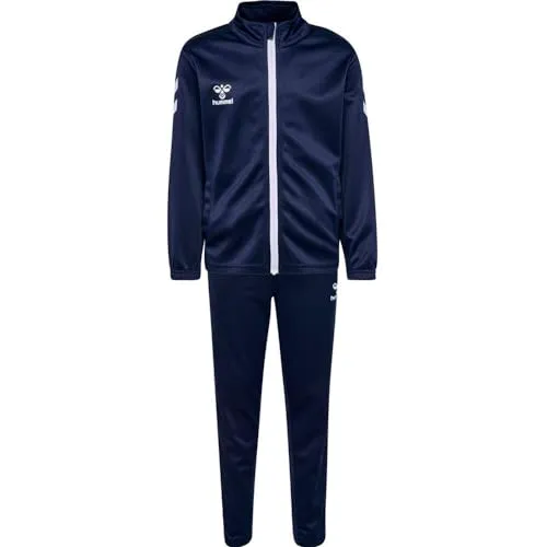 HUMMEL Kinder Sportanzug hmlLOGO SUIT KIDS - Trainingsanzug für Kinder mit glattem, weichem Strick-Interlock-Material, verstellbarem Bund für optimale Passform und Logodruck mit umweltfreundlichen Tinten.