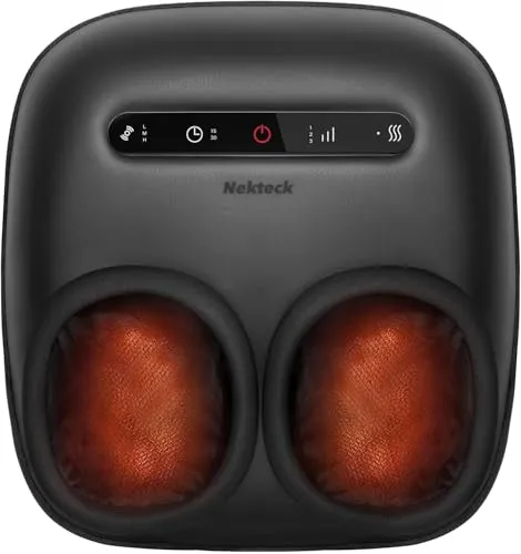 Fußmassager mit Wärme – Nekteck Shiatsu Massagegerät mit Luftkompression für tiefenwirksame Knetmassage wie Profi-Hände, Entspannung für Homeoffice und Büro (Dunkelgrau)