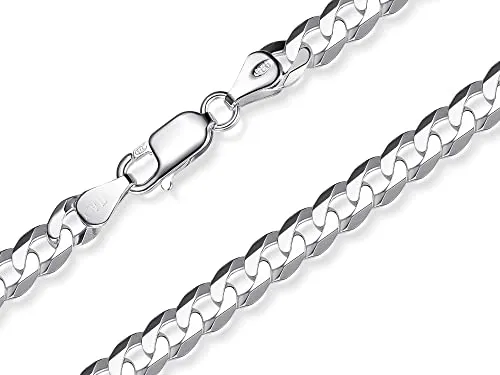 Silberketten-Store Panzerkette Silber 925 Herren 6mm - Hochwertige Herren Halskette aus 925 Silber, hochglanzpoliert und in verschiedenen Längen erhältlich - das perfekte Geschenk für jeden Anlass.