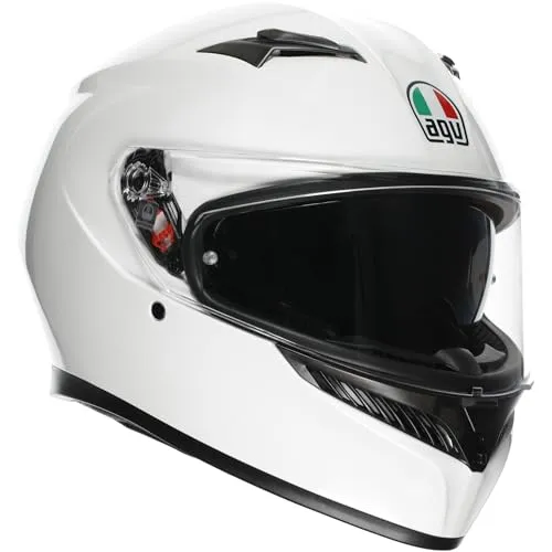 AGV K3 Integralhelm - Weiß - L - Motorradhelm mit integrierter Sonnenblende, optimaler Aerodynamik und hervorragendem Schutz durch das exklusive Extreme Safety Protokoll für maximale Sicherheit und Komfort.