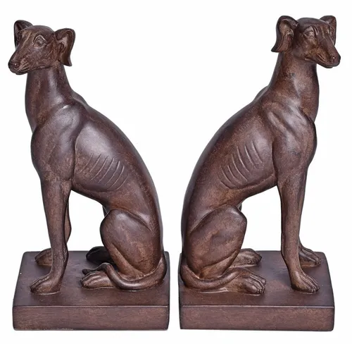 Windhund Buchstützen Set Whippet Hundefiguren Art Deco Buchständer Antik Hund