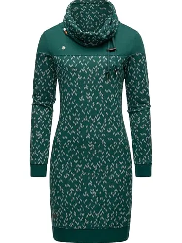 Ragwear Damen Langarm Minikleid kurzes Sommerkleid Chloey Dress Intl Pine Green24 Gr. M