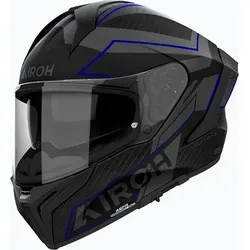 Airoh Matryx Sentinel Helm M - schwarz-grau-blau - Hochwertiger Motorradhelm mit ECE 22-06 Zertifizierung, leichter Composite Carbon Schale und sicherem Doppel-D-Ring-Verschluss für optimalen Tragekomfort.