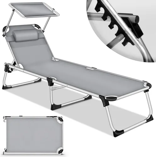 tillvex Gartenliege mit Dach und Kopfkissen