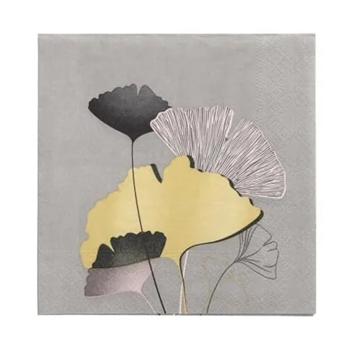 Papstar Servietten Golden Ginko in grau von PAPSTAR
