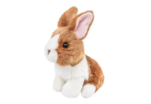 Teddys Rothenburg Kuscheltier Hase 16 cm braun/weiß sitzend Stoffhase Plüschtier (Plüschhase, Stofftier, Kaninichen)