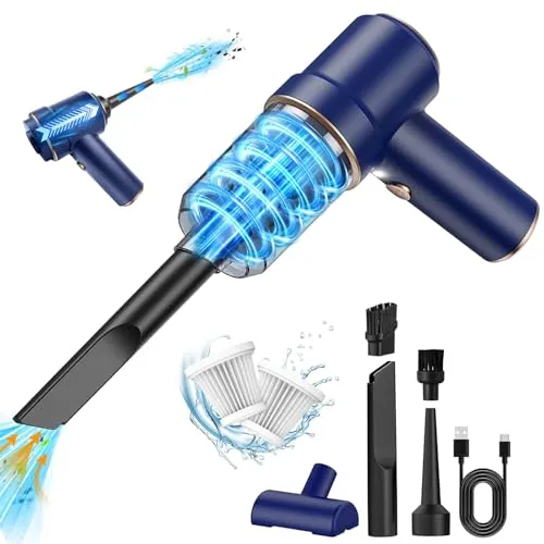 GKEAPZA Handstaubsauger, kabellos und leicht - Kabelloser Handstaubsauger mit 15000 PA Saugkraft, ideal für Auto und Zuhause. 2-in-1 Funktion als Staubsauger und Gebläse, perfekt für die gründliche Reinigung von schwer zugänglichen Stellen.