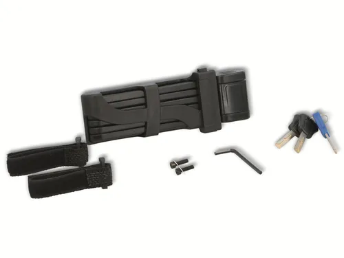 Faltschloss Fahrradschloss 85 cm mit Halterung - Schlösser & Sicherheit – Robustes Faltschloss aus Stahl, 85 cm lang, inklusive Halterung für einfachen Transport und hohe Sicherheit für Fahrräder, Motorräder und Mopeds.