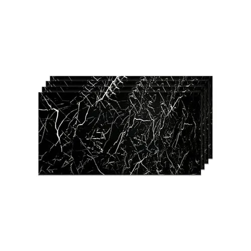 IZODEKOR Wandverkleidung Marmoroptik -4er 120x60cm- Alternative zu Badfliese/Küchenfliese, Duschwandpaneele, Wandpaneel für Küchenrückwand, Badezimmer, Innenbereich | Tidal Wave
