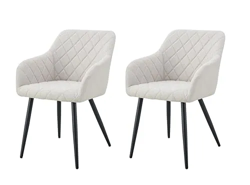 xonox.home Stuhl 2er Set Lea in Creme – Eleganter Komfort für Ihr Zuhause - Modernes 2er Set Esszimmerstühle in zeitlosem Cremeton. Mit gepolsterter Sitzfläche und stabilen Metallgestell für Langlebigkeit. Ideal für Esszimmer, Wohnzimmer oder Home Office.