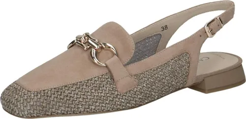 CAPRICE Damen Ballerinas mit Absatz, Braun (BARK Comb), 39 - Stilvolle Sling-Ballerinas mit Trapezabsatz für einen modischen Auftritt. Die MEMOTION Technologie sorgt für angenehmen Komfort. Perfekt für elegante Anlässe und den Alltag.