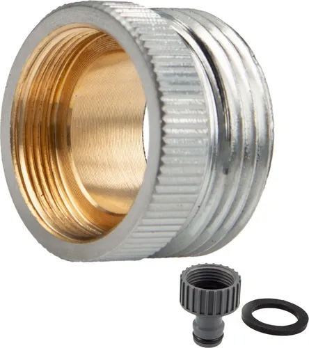 tecuro Aufnahme Adapter Übergangsstück M22 x 1 IG x 3/4 Zoll AG, Steckkupplung, MS hochglanzverchromt