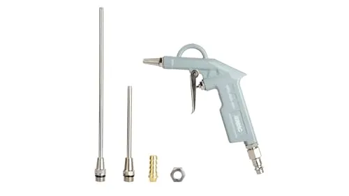 ABAC Druckluft-Blaspistole G-502 PLUS, mit mehreren Düsen (25, 100 und 200 mm) für verschiedene Anwendungen, eine Schnellverschlusskupplung und eine Einstecktülle, Max. Druck 8 bar