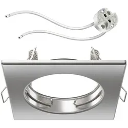 ledscom.de Deckeneinbaurahmen RIR Einbaurahmen chrom matt eckig (LED/Halogen/MR16/50mm) inkl. GU5.3 Fassung