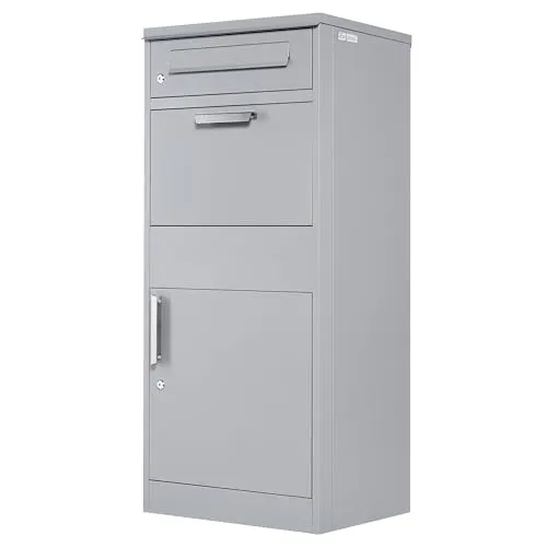 Zelsius Paketbriefkasten RAL9007 Grau - Sicherer Paketempfang - WANDBRIEFKÄSTEN | Der Zelsius Paketbriefkasten bietet ein großes Paketfach für sichere Zustellungen und schützt Ihre Sendungen vor Diebstahl. Robuste Bauweise aus verzinktem Stahl und Edelstahl.