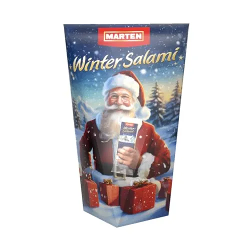Marten Wintersalami winterliches Packungsdesign Weihnachtsmann 250g