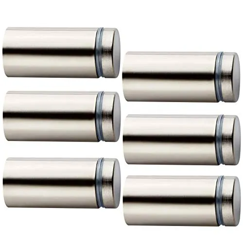 Stück Glas-Abstandshalter Ø 16 mm mit 26,2 mm Wandabstand Edelstahloptik Plattenhalter Schildbefestigung Distanzhülse von SO-TECH® 6
