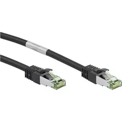 Goobay 66723 RJ45 Netzwerkkabel, Patchkabel CAT 8.1 S/FTP 3.00 m Schwarz Halogenfrei, mit Rastnasenschutz, vergoldete Steckkontakte 1 St.