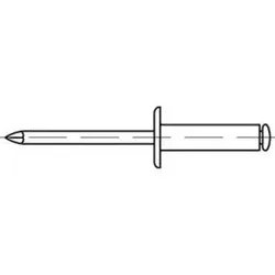 Blindniete Alu/Stahl verzinkt Flachkopf K 9,5 3,2 x 6 S