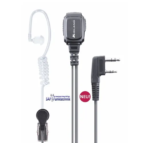 Midland MA 31-LK Pro Security Headset Vox-PTT Umschalter für Midland G10/G11/G14