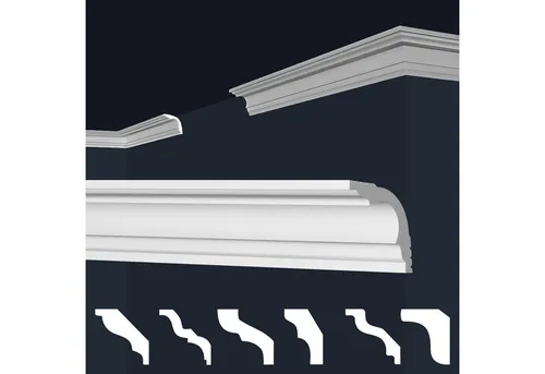 marbet design Stuckleiste E-42, 2 Meter / 1 Leiste, XPS Styropor weiß - Deckenleisten Deckenabschlussleisten E-Leisten - (2 Meter / 1 Leiste E-42)