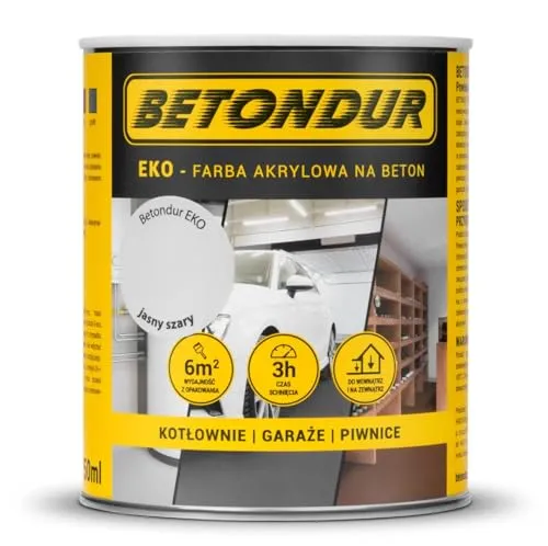 Betondur EKO – Umweltfreundliche Betonfarbe 0,75L – Hellgrau – Acryl-Schutzbeschichtung für Innen & Außen – Witterungsbeständig & Abriebfest – Staubbindend