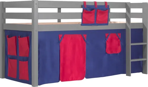 Spielbett >PINO< in Kiefer massiv grau lackiert - 210x114x106 (BxHxT)