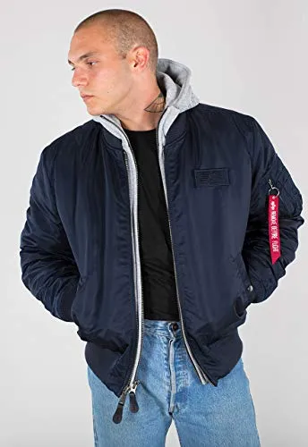Alpha Industries Herren MA-1 D-Tec Bomberjacke - Rep.Blue, Small - Funktionsjacke mit Regular Fit, ausgestattet mit einem Logo Velcro Patch und dem ikonischen 
