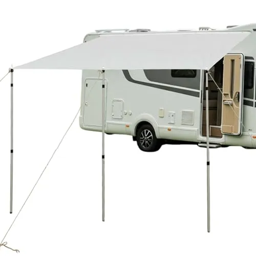 Sonnensegel 240x300 cm für Wohnwagen Wohmobil Vorzelt Camping Gestänge Sonnenschutz Reisevorzelt Busvorzelt 5000mm Wasserfest Tarp