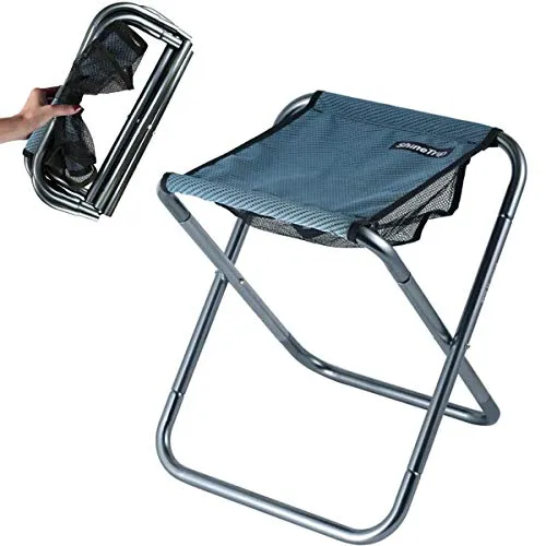 C hello cloud Camping Klapphocker, Mini Outdoor Zusammenklappbare Slacker Stühle Sitz Tragbar Leichter Klapphocker zum Angeln Camp Reisen Wandern Beach Garden BBQ mit Tragetasche in 3 Größen (groß)
