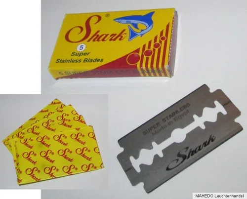 Rasierklingen 5x DE Hobel Klingen Rasur Klinge SHARK Super Stainless by Lord OVP