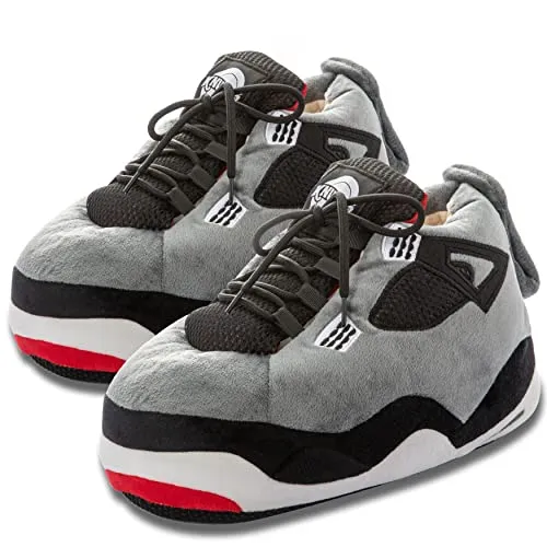 Produktbild Knuffis Sneaker Hausschuhe Kinder Jungen lustige warme Jungen Pantoffeln Mädchen 27-35 (Grau Schwarz)