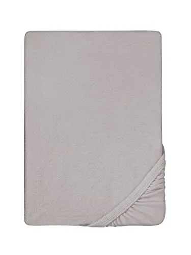 Biberna Frottee-Stretch-Spannbetttuch 0012344 grau - Bettlaken aus 80% Baumwolle und 20% Polyester, perfekt für Matratzen von 90-100 cm x 190-200 cm, bietet hohen Schlafkomfort und eine optimale Passform.