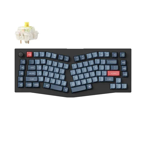 Keychron V10 Max QMK/VIA Mechanische Tastatur - Gateron Jupiter Banana - Kabellose 75% Alice-Tastatur mit RGB-Hintergrundbeleuchtung und Hot-Swappable Gateron Jupiter Switches für individuelles Tipperlebnis und hohe Leistung.