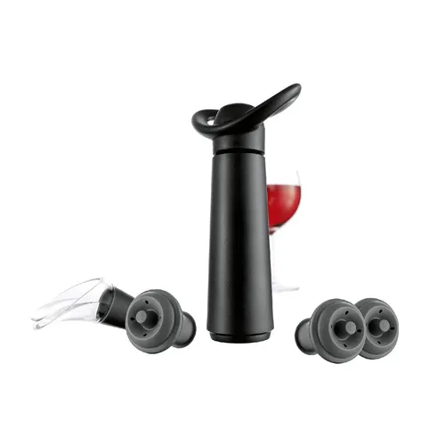 Vacu Vin Weinpumpe Concerto mit 3 Stopfen - Weinpumpen zur Herstellung eines luftdichten Vakuums, verlängert die Haltbarkeit geöffneter Weinflaschen und verlangsamt den Oxidationsprozess.