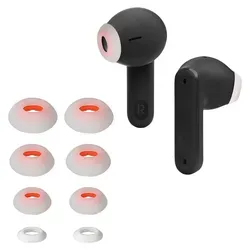 kwmobile 8x Ersatzpolster kompatibel mit JBL Tune Flex - 4 Größen - Silikon Ersatz Ohrstöpsel In-Ear Kopfhörer - Polster - Weiß