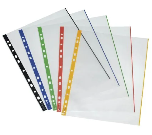 Herlitz 10914422 Prospekthlle, DIN A4, glasklar, farbiger Auáenrand, 10er Pack