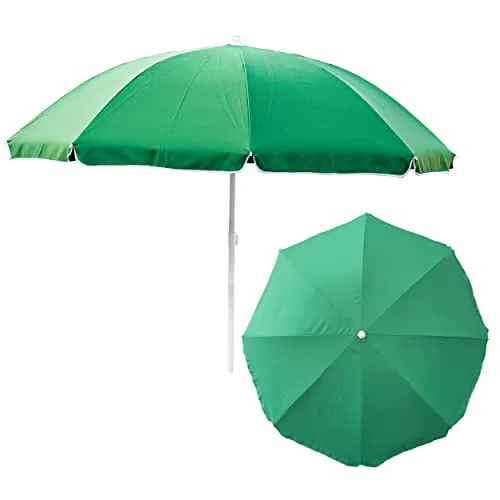 botle Sonnenschirm für den Garten Material Polyester/Stahl Farbe Grün Einheitliches Thema Groß D 240 cm H 230 cm touristisch Strand leicht zusammenklappbar bremsfunktion Modern Funktionell