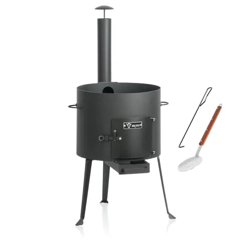 BBQ-Toro Kazan Ofen Ø 39,5 cm | Vielseitiger Outdoor-Ofen für Grillfans - Außenküchen | Der BBQ-Toro Kazan Ofen bietet vielseitige Kochmöglichkeiten und kann auch als Feuerstelle genutzt werden. Mit einem robusten Design und praktischen Zubehör ist er ideal für Gartenpartys.
