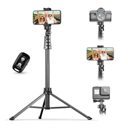 UBeesize Handy Stativ Ständer 157cm Selfie Handy stativ mit Bluetooth Fernbedienung, ausziehbar Stativ Ständer Perfekt für Selfies, Videoaufnahmen, Live Streaming, Schwarz