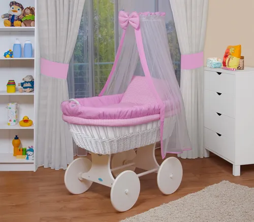 WALDIN Baby Bollerwagen XXL Rosa kariert von Waldin Baby Collection