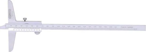 KS Tools 300.0572 Tiefenmessschieber - Präziser Tiefenmessschieber nach DIN 862, hochgenau laserskaliert mit Feststellschraube, ideal für exakte Messungen in der Metallbearbeitung.