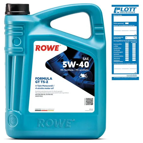 4L ROWE HIGHTEC FORMULA GT 5W-40 TS-Z Motoröl 4-Takt Öl Motorrad JASO MA2