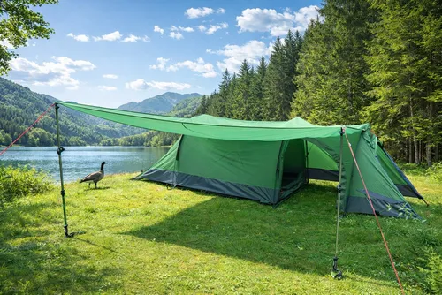 everest1953 Tunnelzelt Maipo 2.5 mit Vordach Tarp - Tunnelzelt für 2,5 Personen mit 10.000 mm Wassersäule, extrem robust und leicht, inkl. großem Tarp für zusätzlichen Schutz. Ideal für Abenteuer in jedem Wetter.