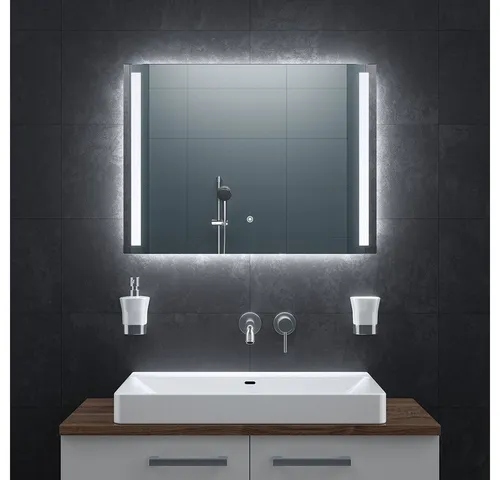Bringer Badspiegel BRS103, Badezimmerspiegel mit Anti-Beschlag und Speicherfunktion