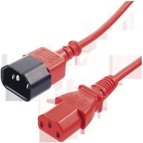 Lindy - Spannungsversorgungs-Verlängerungskabel - IEC 320 EN 60320 C14 - IEC 320 EN 60320 C13 - 2,0m - geformt - Rot (30478)
