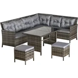 Outsunny 18-teiliges Polyrattan Gartensofa Set