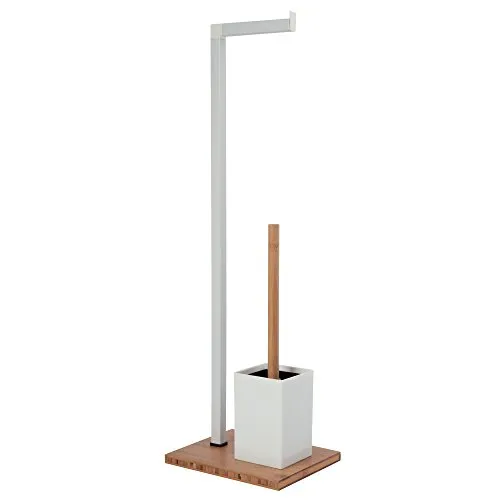 Bambus WC Garnitur mit Klobürste und Toilettenpapierhalter - Toilettenbürsten & -halter, praktische 2-in-1 Lösung aus nachhaltigem Bambus für ein stylisches Badezimmer