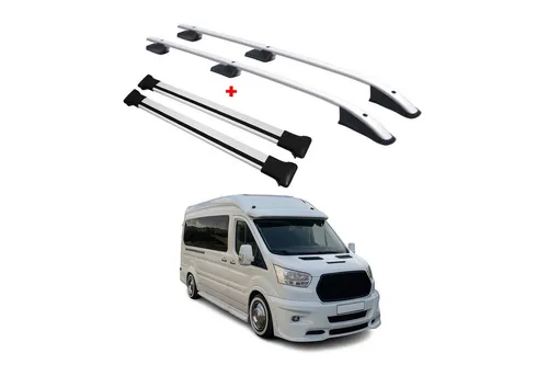 OMAC Dachträger für Ford Transit 2014-2025, Kurzer Radstand, Alu Silber - Dachgepäckträger für L1-Versionen, robust und einfach zu installieren, ideal für Outdoor-Abenteuer und maximiert die Ladekapazität.
