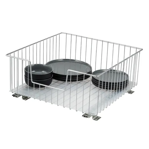 bremermann Schrank-Korbauszug 50 cm - Teleskopschublade für optimale Raumausnutzung - Küchenschubladeneinsätze mit robustem Teleskop-System für sanften Auszug und bis zu 15 kg Traglast, ideal zur Aufbewahrung in Küche, Bad oder Werkstatt.